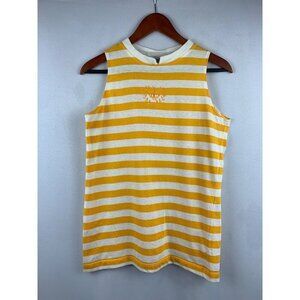 Nautical Yellow & White Striped Sleeveless Tank Top